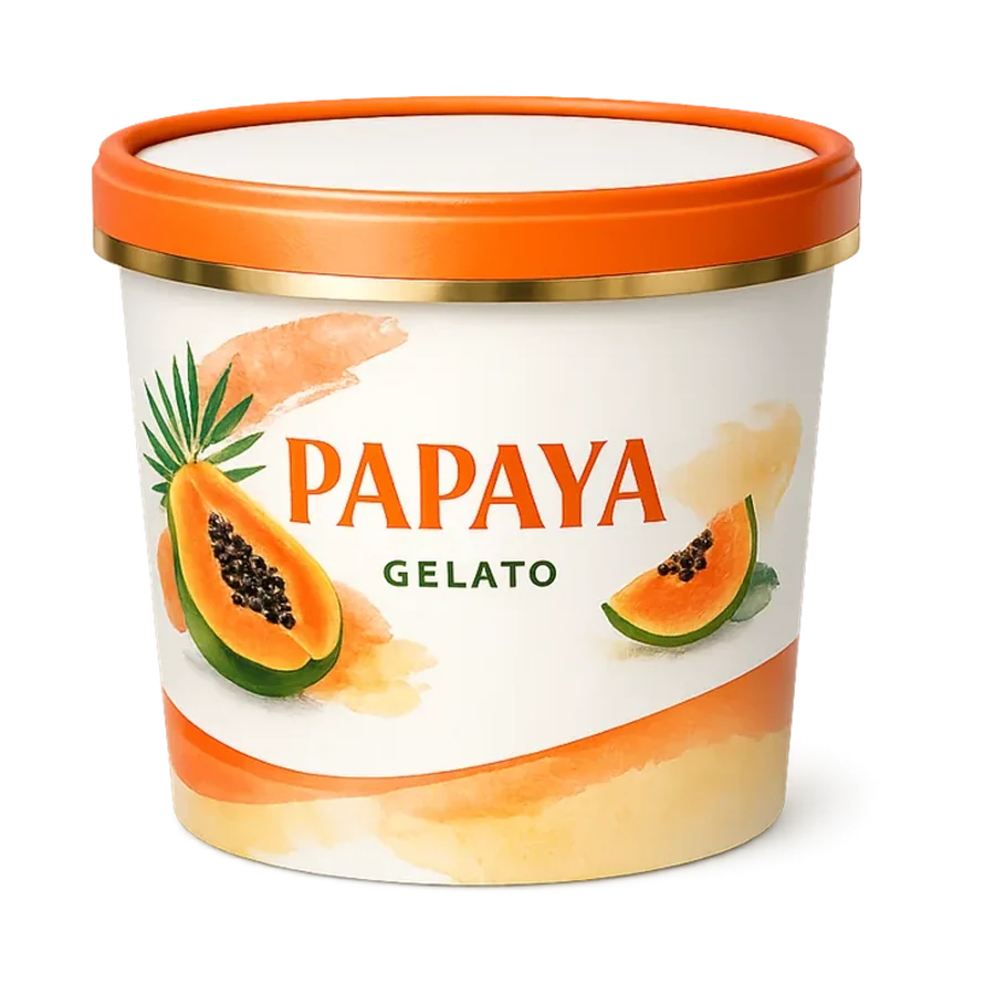 Papaya gelato tub